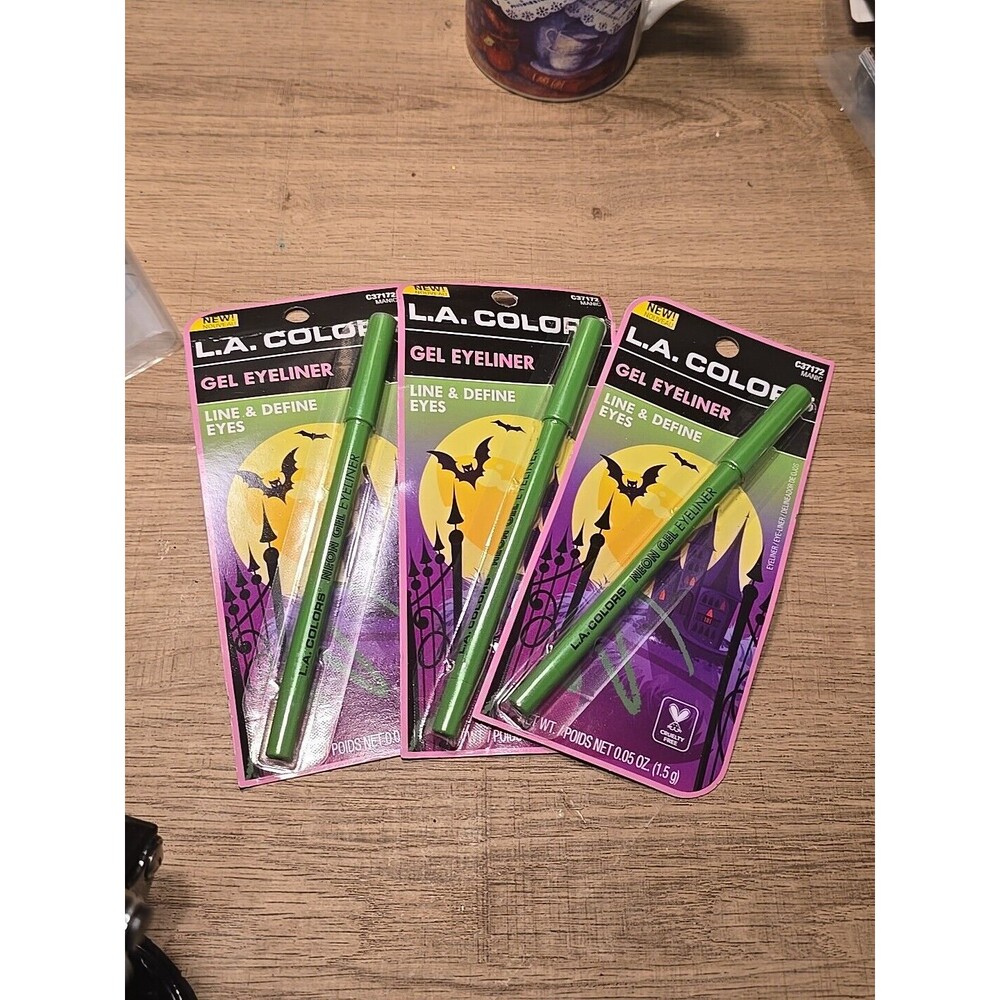 L.A Colors Shimmer Auto Eyeliner C37172 GREEN MANIC Lot Of 3 In Box NEW